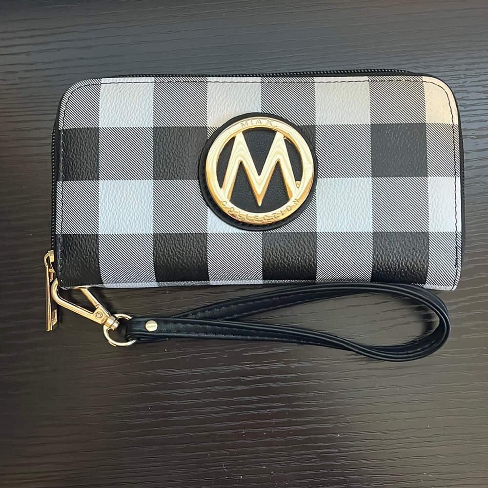 Gingham Black and White Wallet by Mia K Collection